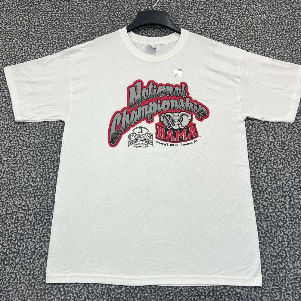 Alabama Crimson Tide Shirt‎ Men Large White Gildan Short Sleeve Crew Neck